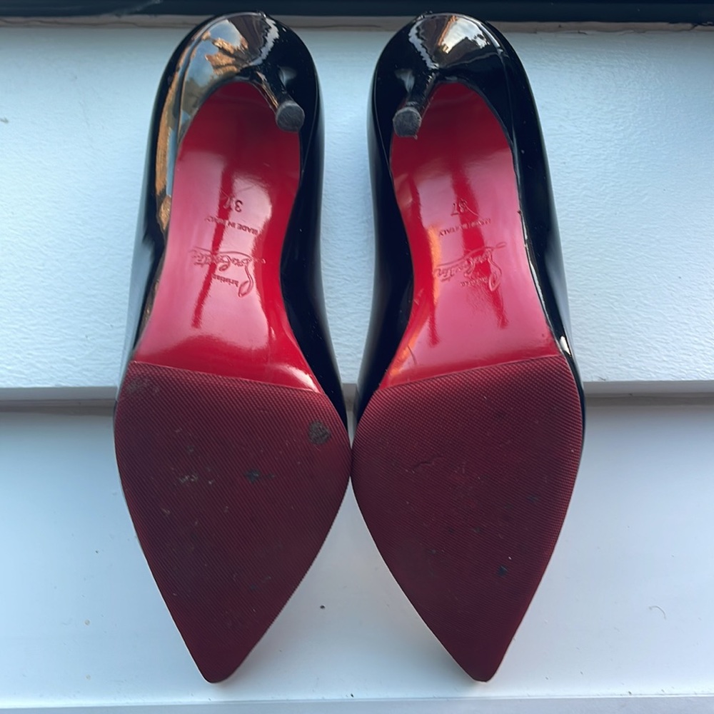 Sexy Black Patent Christian Louboutin Red Sole Stiletto Pumps 100mm - Picture 6 of 7
